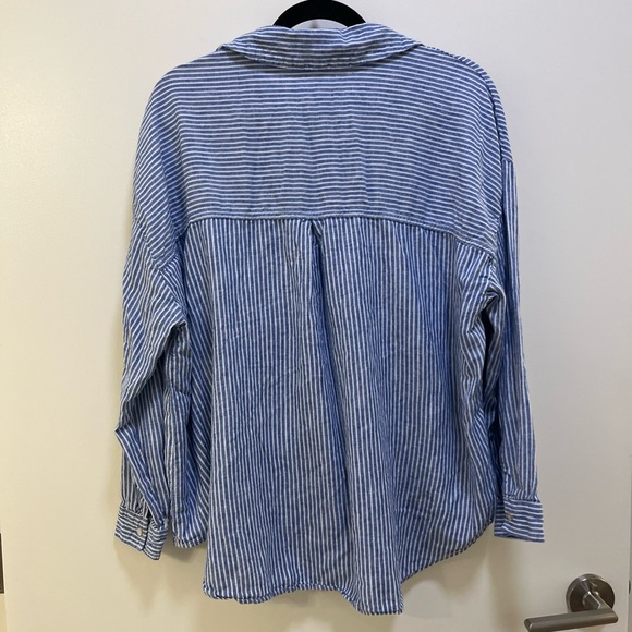 Zara Blue and White Striped Casual Shirt - Picture 2 of 3